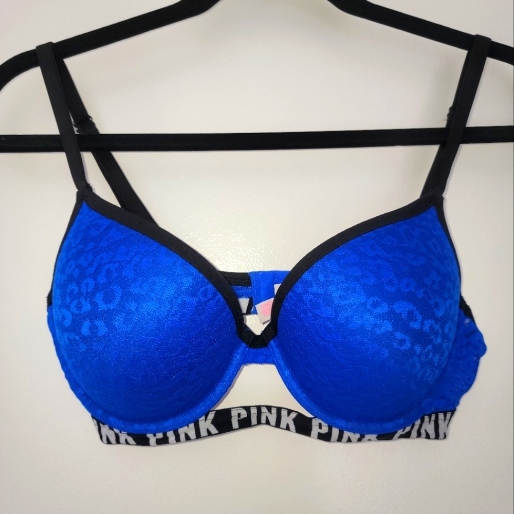 PINK Leopard Lace Push-up Bra NWT